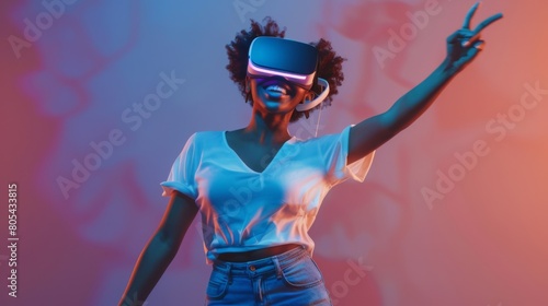 Woman Experiencing Virtual Reality
