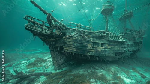 old ship under the sea