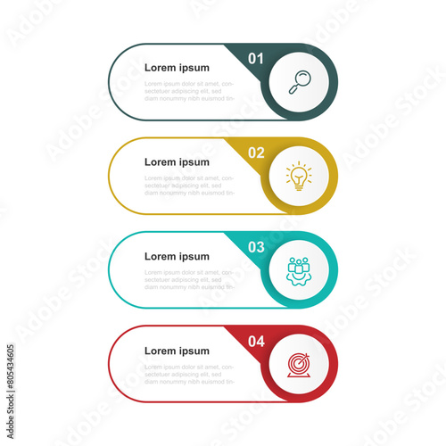 Design template infographic vector element with 4 step vertical or option 