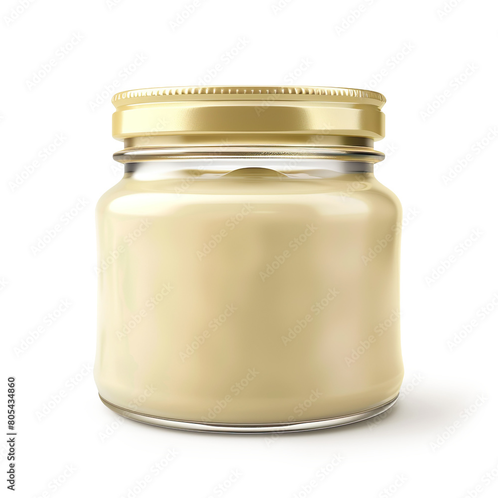 A jar filled with cream sitting isolated on a transparent background
A jar filled with cream sitting isolated on a transparent background
