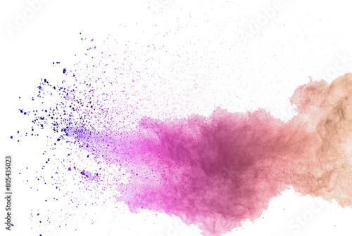abstract multicolored powder splatted on white background photo