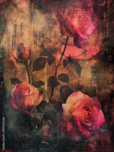 vintage background with roses