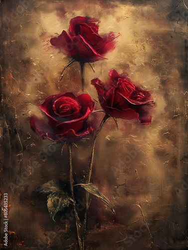 background with rose and paper