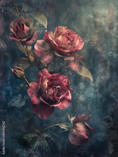 vintage background with roses