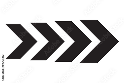 Road directional arrow sign. Blank black road sign, direction pointer to right against white background