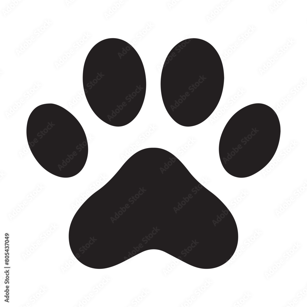 Simple and minimalistic animal paw icon, black vector illustration on white background Simple and minimalistic animal paw icon, black vector illustration on white background