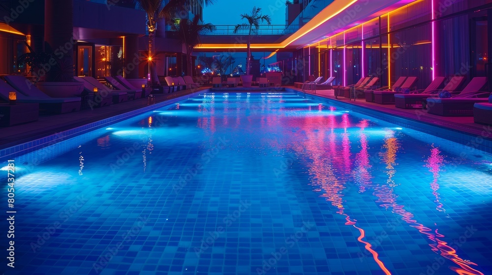 Swimming Pools Resort Relaxation: A photo featuring an empty swimming pool at a resort Swimming Pools Resort Relaxation: A photo featuring an empty swimming pool at a resort