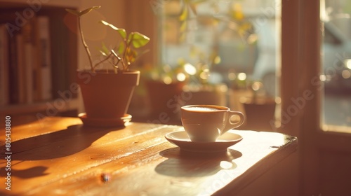 Concept Coffee Art : Serene Espresso Moment - Warmth& Simplicity.