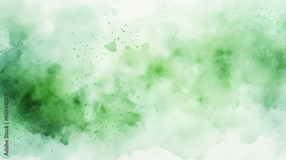 Watercolor light green and white splotches and splashes background Watercolor light green and white splotches and splashes background