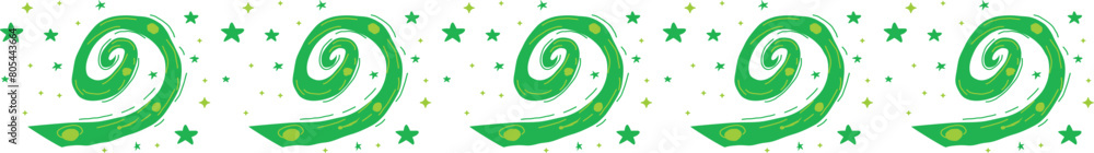 Fototapeta premium Space line border on transparent background. 