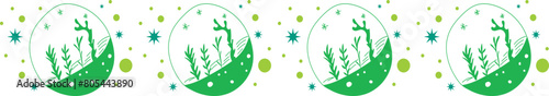 Beautiful globe line border illustration on transparent background.

