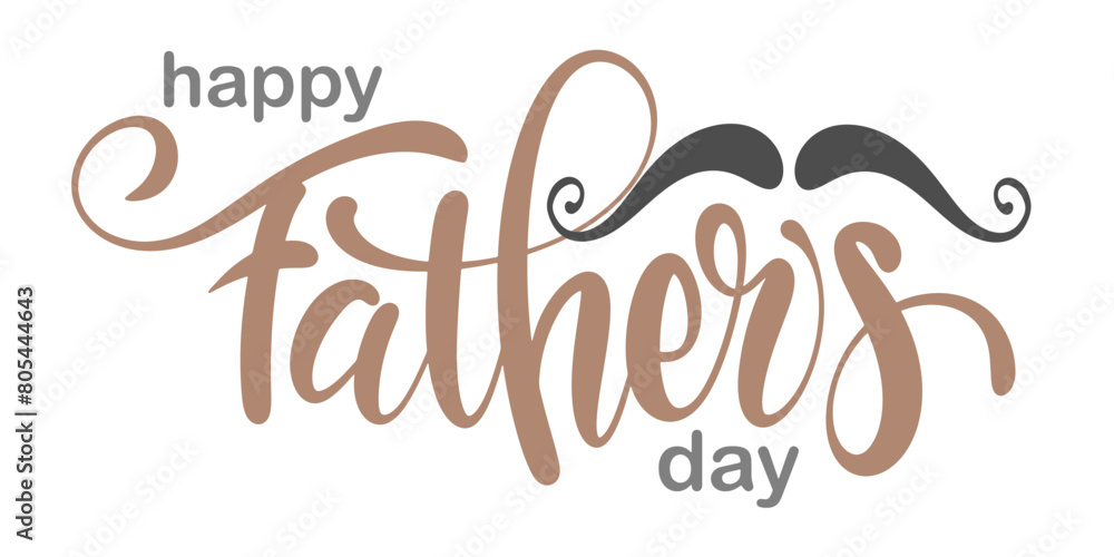 Fototapeta premium Happy Father's Day card with hand drawn. Vector