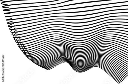 black and white mobious wave abstract background