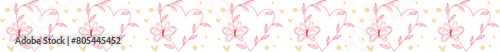 Heart with butterfly line border on transparent background.
