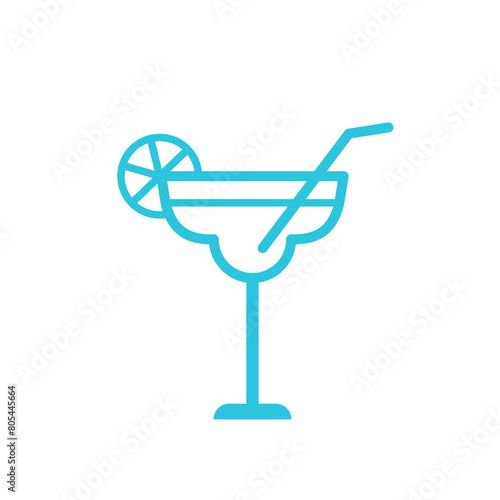 Margarita cocktail icon. Isolated on white background. From blue icon set.