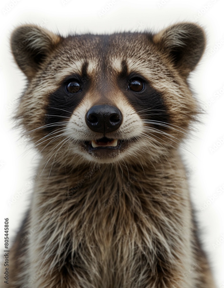 A raccoon on a white background A raccoon on a white background