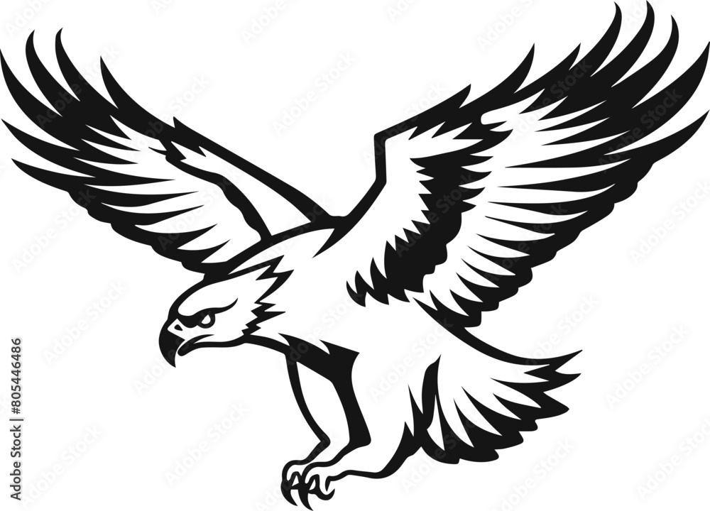 eagle in flight silhouette vector illustration eagle in flight silhouette vector illustration