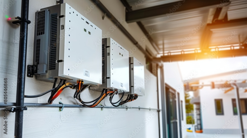 Installation Control Of Solar Panel Inverters On The Wall For Optimal 