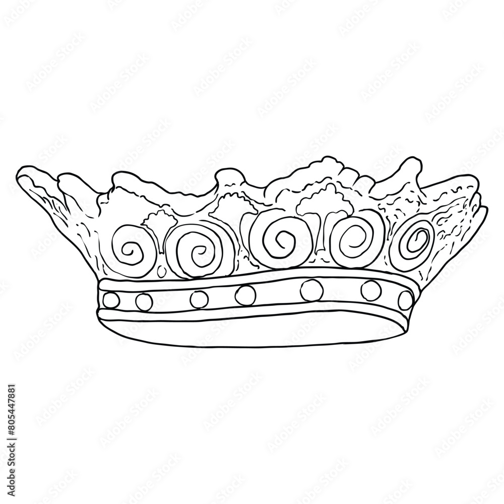 Crown of twelve stars drawing, represent the twelve apostles, and