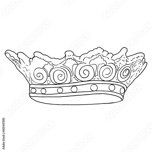 Crown of twelve stars drawing, represent the twelve apostles, and symbol of Saint Mary exalted status as the Queen of Heaven. Representation of Mary's purity and her sinlessness, mother of Jesus.