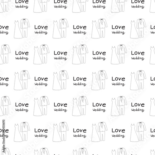 Wedding seamless pattern background. 