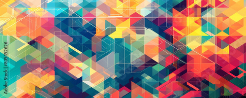 Abstract geometric pattern background  featuring vivid colors