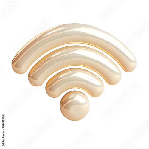 WIFI icon , 3D Realistic Wireless network isolated on transparent background