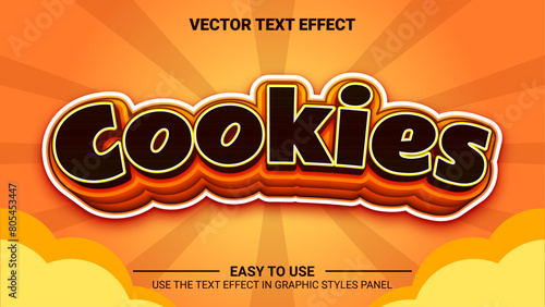 3d choco cookies editable text effect