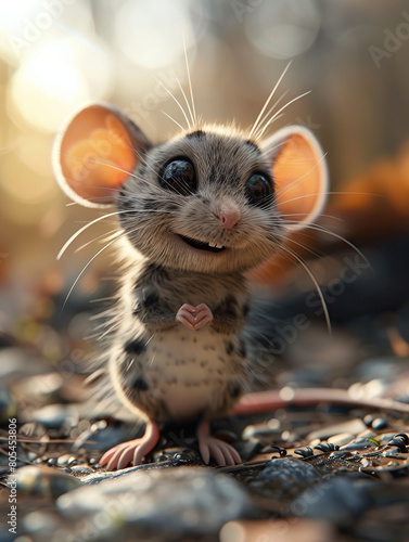 mouse, 3D illustration, digital art, cute, cartoon, playful, small, rodent, animal, adorable, children's illustration, children's book, fantasy, magical, magical creature, magic, whimsical, fairy tale