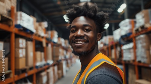Smiling Warehouse Employee Portrait