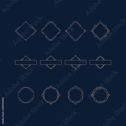 Vector user interface elements. Fantasy magic. Elements for game UI. Vector Illustration. Avatar RPG. Game frame collection. Gaming. 