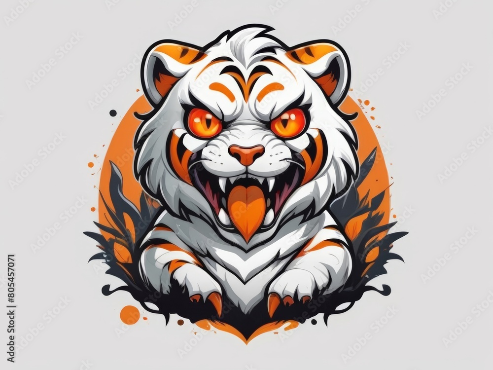 Fototapeta premium tiger cartoon on white background