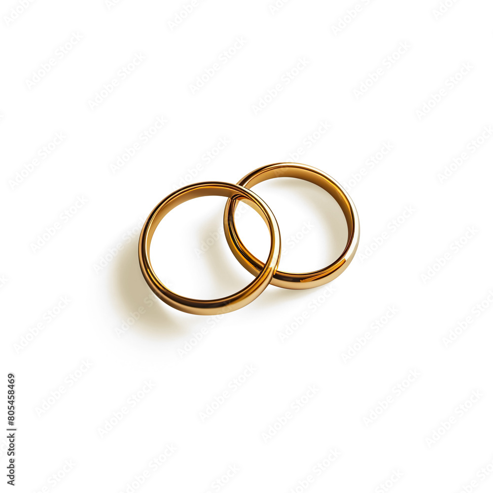 Two golden wedding rings isolated on a transparent background
Two golden wedding rings isolated on a transparent background