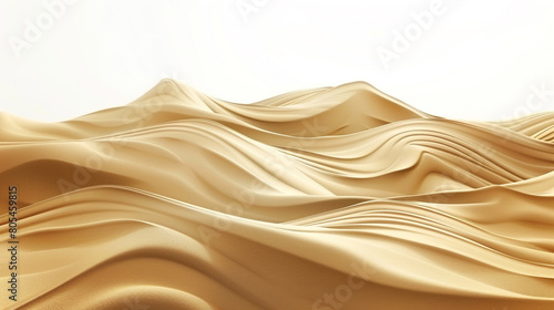 Desert sand beige gentle wave design  perfectly isolated on white  high-definition.