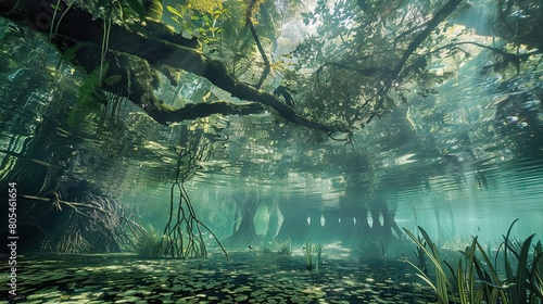 Underwater Forest Lake Bottom