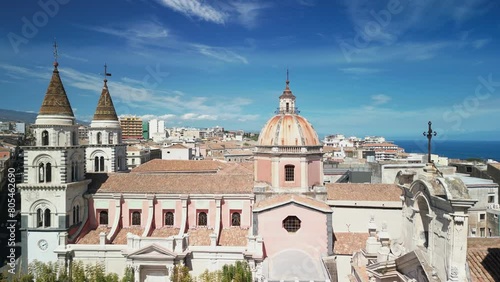 Bird's eye view of the city of Acireale, on the island of Sicily