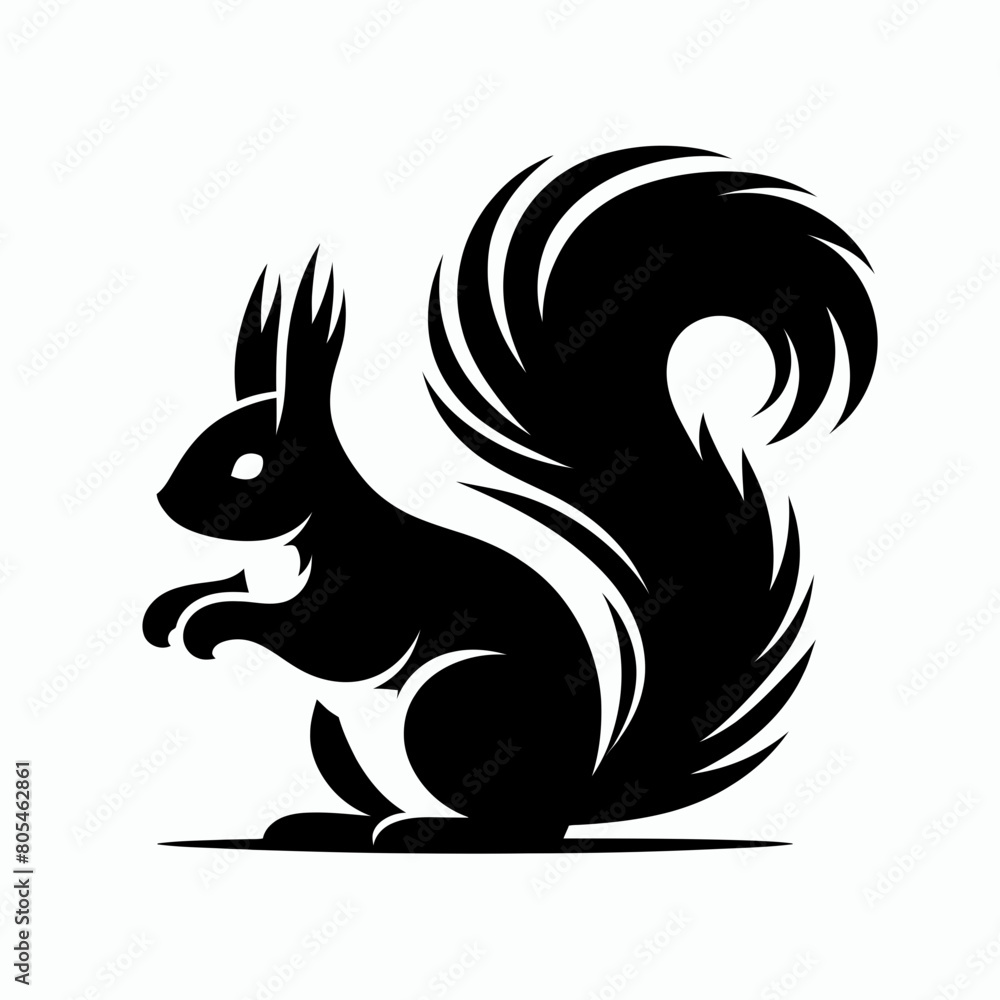 Squirrel silhouette vector illustration white background Squirrel silhouette vector illustration white background