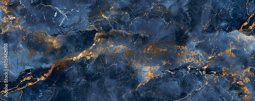 Indigo Blue Marble with Streaks of Gold, Deep and Luxurious for High-End Retail Spaces
