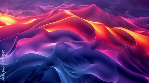 Soothing digital art of silky, flowing textures in radiant shades of purple, pink, and blue, creating a serene visual experience.