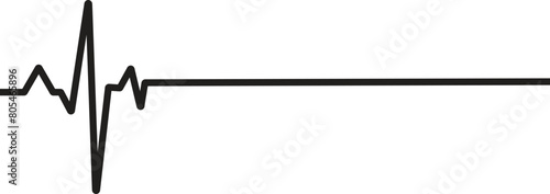 Black heartbeat line icon. Pulse trace, EKG and Cardio symbol. Healthy and Medical concept. Electrocardiogram. vector illustration