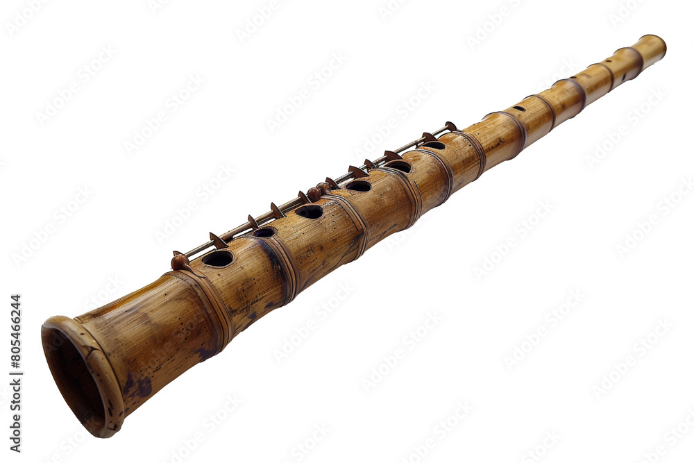 Naklejka premium Traditional bamboo flute isolated on transparent background