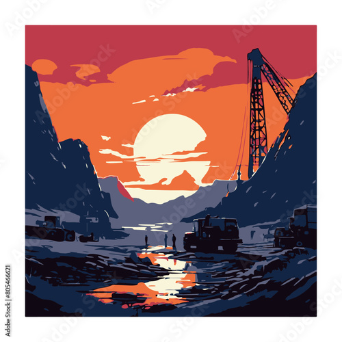 excavation-company-logo-acrylic-painting-trending-on-pixiv-fanbox-palette-knife-and-brush-str