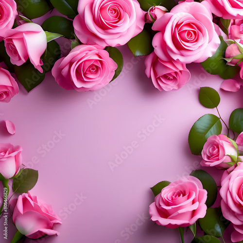 pink rose banner background © wowyoung