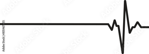 Black heartbeat line icon. Pulse trace, ECG, EKG and Cardio symbol. Medical concept. Electrocardiogram. vector illustration