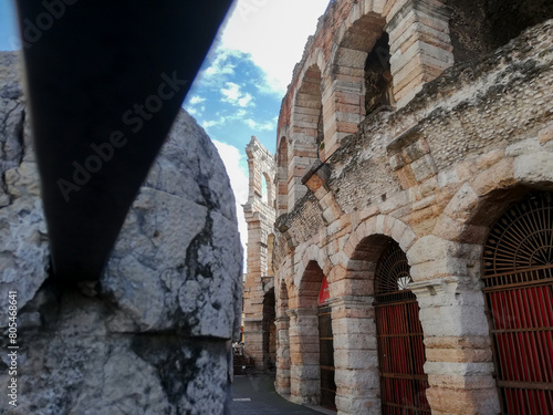 Bottom view of the Arena in Verona, Italy