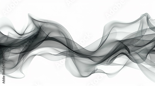 Smokey quartz gray undulating wave background, clearly set against a white backdrop, in high definition.