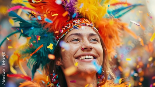 A Joyous Woman at Carnival