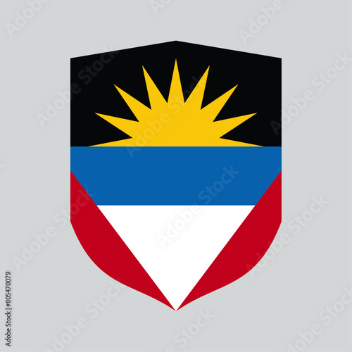 Free Download Antigua and Barbuda Flag in Shield Shape - GFXLoad