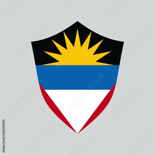 Free Download Antigua and Barbuda Flag in Shield Shape - GFXLoad