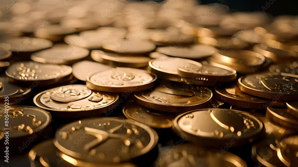 Pile of Coins on Table Generative AI Pile of Coins on Table Generative AI